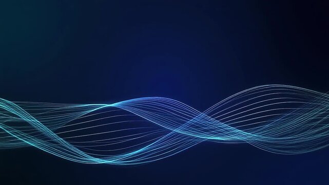 Abstract blue wave background. Modern tech with glowing line forming abstract