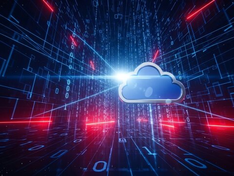 Digital Cloud Computing Technology Abstract Background. - Powered by Adobe