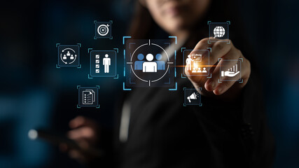 A concept of a unified business strategy. This involves identifying a target audience for marketing campaigns and managing internal team performance to achieve corporate goals and growth. Fermion