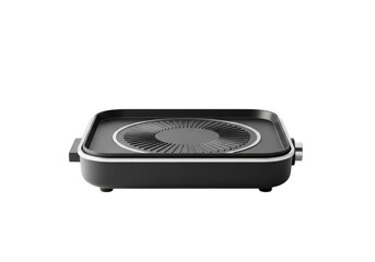 Electric griddle with non-stick surface and heating element for cooking pancakes, eggs, and other breakfast foods.