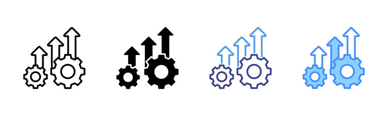 Improvement icon set multiple style collection