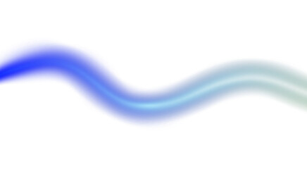 Glowing neon light streak rays horizontal lines on transparent background.