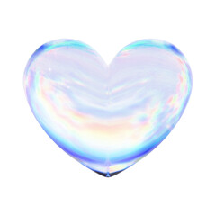 ガラスのようなクリスタルのようなハートオブジェクトの3Dイラスト
