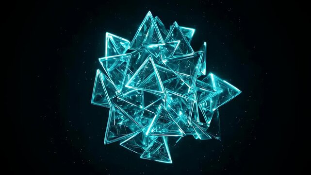 Geometric Brilliance - A Mesmerizing Display of Interlocking Tetrahedrons in Motion.