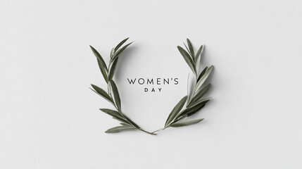 Minimal floral wreath on white for women celebration