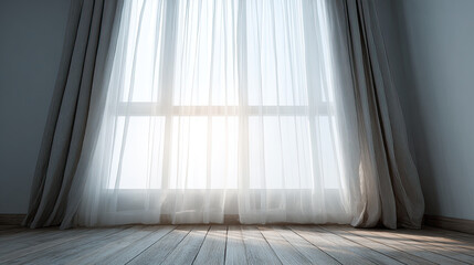 Soft sheer curtain sunlight glow window draped linen