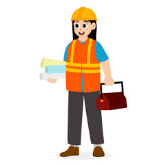 Construction workers. Engineering and construction illustration. Illustration of engineers working on construction