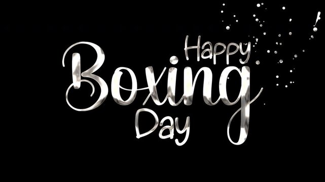 Festive happy boxing day message on a black background for holiday greetings, social media posts, website banners, and festive designs. - Powered by Adobe