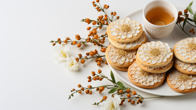 Matzo, egg, walnuts and wine for passover celebration on white background