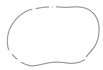 Obraz premium とぎれたゆるい形の線画6