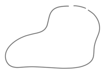 Obraz premium とぎれたゆるい形の線画1