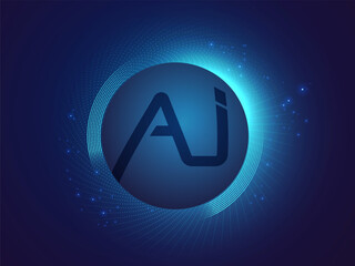 AI Sphere Vector Illustration. Concept of Artificial Intelligence, advanced Machine Learning, and Neural Networks in a modern digital sphere. Futuristic technology background for data processing.