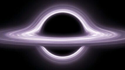 Black hole with glowing purple accretion disk including space astronomy cosmos