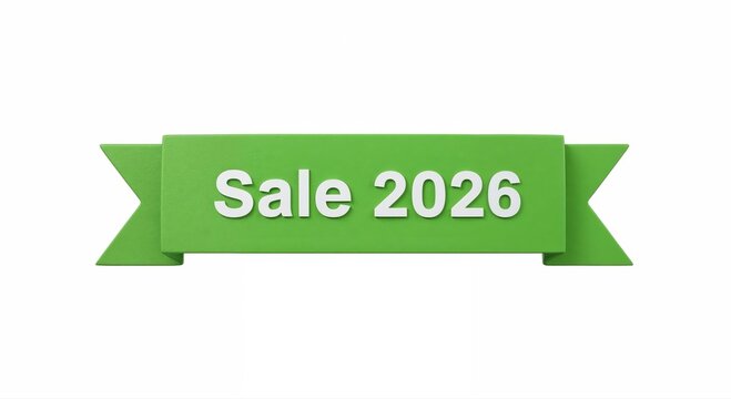 Green Sale 2026 Banner: A vibrant green banner proclaims Sale 2026, creating a visual cue for upcoming promotions and discounts.