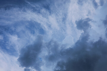 Summer blue sky cloud gradient light white background. Beauty clear cloudy in sunshine calm bright winter air bacground. Gloomy vivid cyan landscape in environment day horizon skyline view spring wind