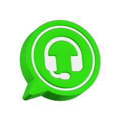 3d rendering icon customer service green