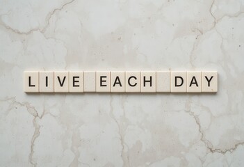 Fototapeta premium Inspiring Motivation with Letter Tiles on Marble Surface for Daily Affirmation