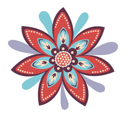 Symmetrical Folk Bloom Graphic vector