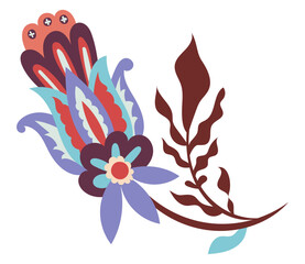 Folk Peacock Style Bloom Element