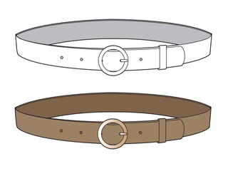 O-ring belt mockup template vector design technical illustration.