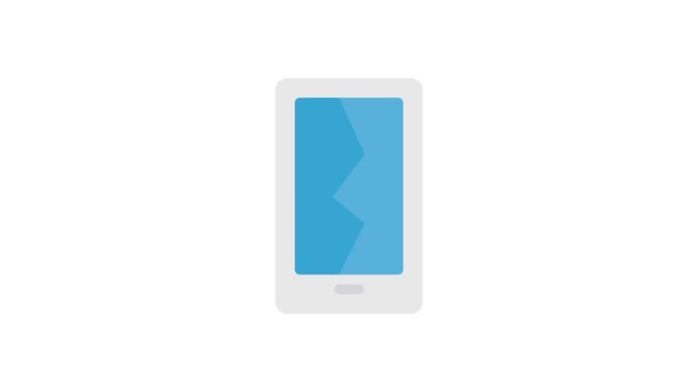A white smartphone displayed against a solid blue background.