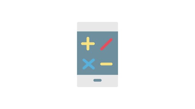 A smartphone displaying a calculator icon on its screen, symbolizing a calculator application.