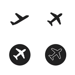 Fototapeta premium Collection of different airplane silhouettes
