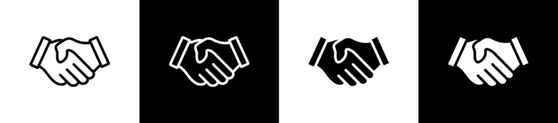Business Partnership Deal line n glyph icon style in white and background