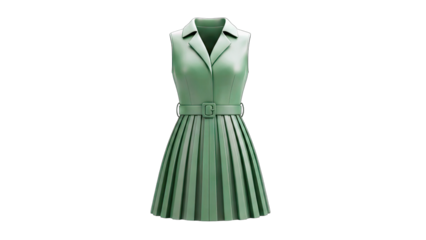 Green Dress Isolated on White Background