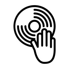 Disc Jockey Vector Line Icon Design