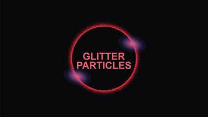 Red Glitter Particles Ring With Purple Ovals vector