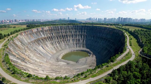 Panoramic natural scenery of the mine
