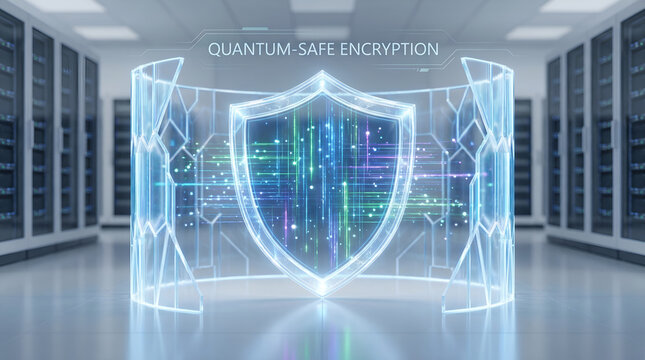 Quantum-Safe Encryption Shield Securing Enterprise Digital Assets: Advanced Cyber Security for Business Data Protection and Future Technology - Powered by Adobe