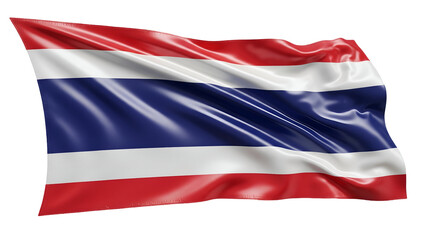 Thailand Flag Waving with Transparent Background