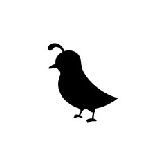 Quail silhouette illustration solid black shape