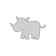 Rhinoceros dotted silhouette illustration gray tone