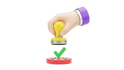 Hand Stamping Approved Checkmark - Approval Concept
