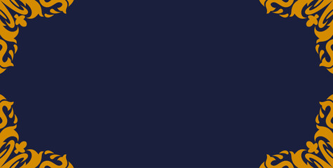 Deep navy blue frame with gold ornamental accents forming a striking decorative border. Theme Royal, elegant, ceremonial.for Event cards, certificate layouts, premium branding.
