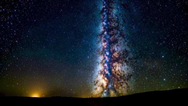 Brilliant starry sky and Milky Way night view