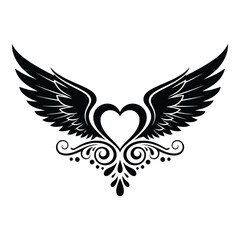 Obraz premium heart with wings and ornaments