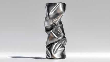 Obraz premium Modern Metal Sculpture with Twisted Abstract Design and Shiny Finish for Contemporary Home Decor and Gallery Exhibitions
