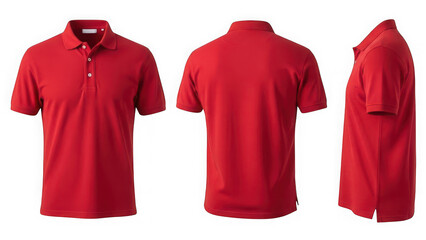 Bright red polo shirt