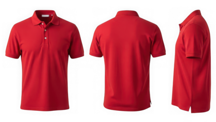 Bright red polo shirt