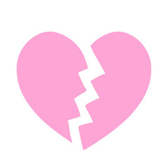 ひび割れたシンプルなハートの手描きイラストアイコン ピンク