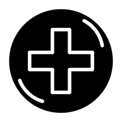Medical Cross Vector Glyph Icon Design