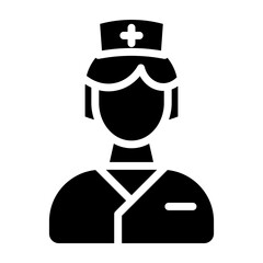 Nurse Vector Glyph Icon Design