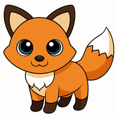 Cute cartoon fox character with big eyes
