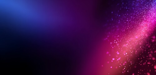 Vibrant blue and purple gradient background with sparkling light particles