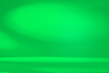 Wall interior background, studio and backdrops show products. with leaf shadow leaf from window color green and white. background for text insertion and presentation of product	