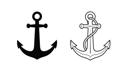 Two contrasting anchor illustrations one solid black and one outlined white © Mstsalma
